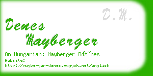 denes mayberger business card